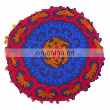 Indian Suzani Cushion Cover Cotton Ethnic Embroidered Pillows Decorative Home Decor