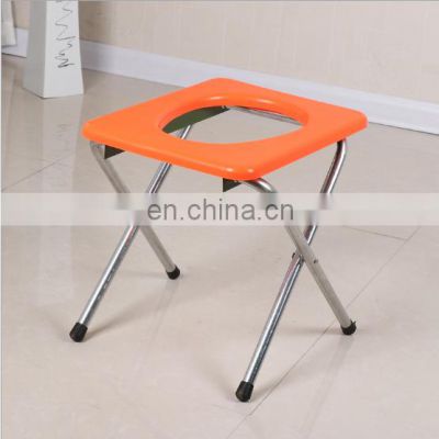 Stainless steel foot non-slip toilet elderly and pregnant women folded sit toilet bath chair
