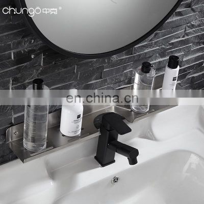304 Stainless steel bathroom wall shelf black shower organizer storage