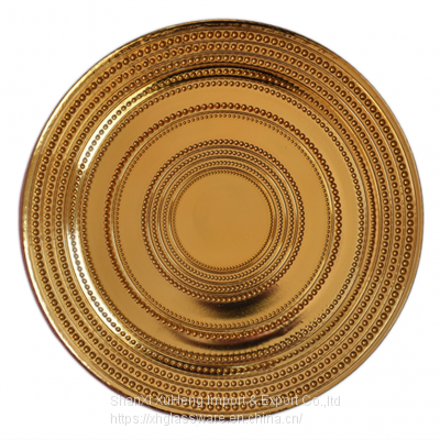 Wholesale Manufacturer Fast Delivery Elegant Cheap Gold/Pearl Beaded Charger Plate Tableware