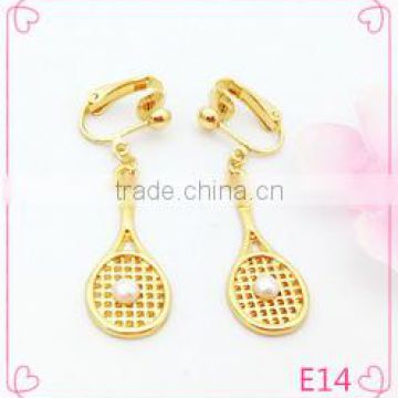 Popular fashion gold earring jewelry models women battledore pendant earring