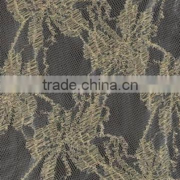 100% nylon gold african distinct simple design lace fabric