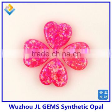 Fahion Synthetic Pink Opal Heart Shape Heart Opal For 925 Silver Necklace