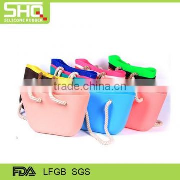 Factory direct wholesale selling silicone handbags silicone shopping bag silicone beach bag tote bag