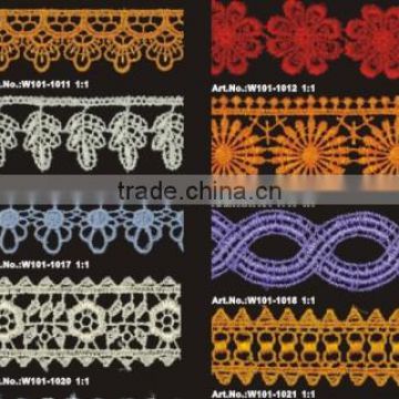 100% polyester water soluble lace fabric