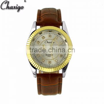 alloy case/water resistant/ladies leather band/cheap watch china movement