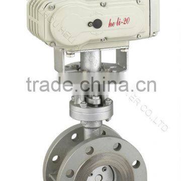 Hard seal butterfly valve with electric actuator