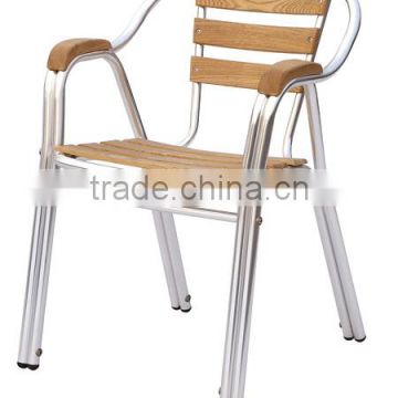 Cast wood slats aluminum chair on sale