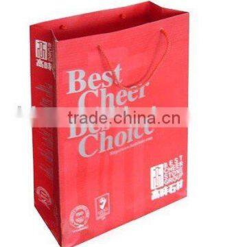 customized red paper bag