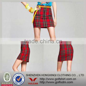 fashion casual design Tartan girls Red check skirts