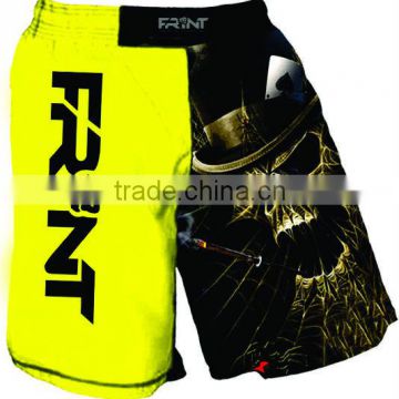 Frint new design yellow and skull sublimated mma shorts