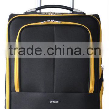 Stylish yellow zipped 20"cabin case black,china luggage,flight case