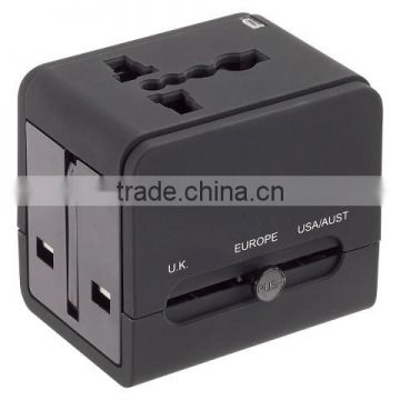 Global Adapter with Dual USB Charger