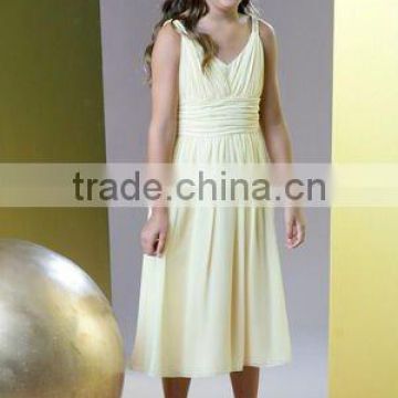 Off shoulder yellow Junior bridesmaid dress 2011 bridesmaid dress manufacturer/factory 20755