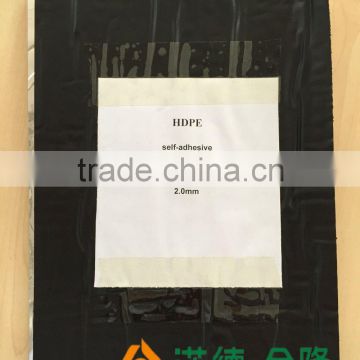 HDPE Self-adhesive Film Bitumen Waterproof Membrane for China supplier
