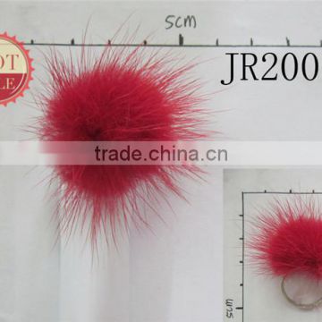 Fashion Red Fuzzy Ball Ring