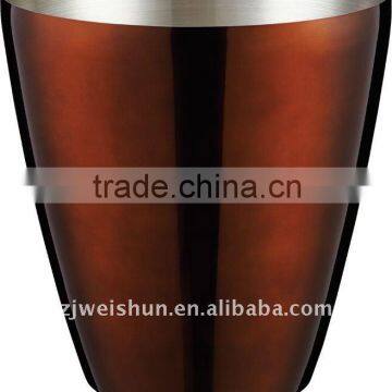 round stainless steel ice bucket with safe colorful lacquer printing