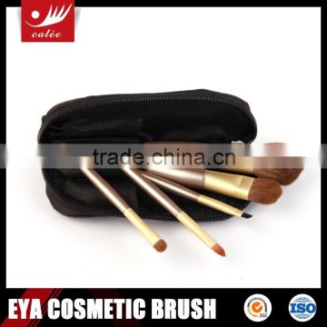 5pcs 100% Brown Nylon Hair Wood Handle Mini/Gift Cosmetic Brush Set