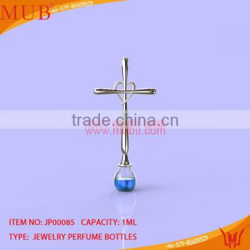 Perfume bottle pendant jewelry necklace cross perfume bottle