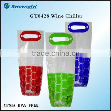 Promotion PVC wine cooler bag with special cold-holding pockets