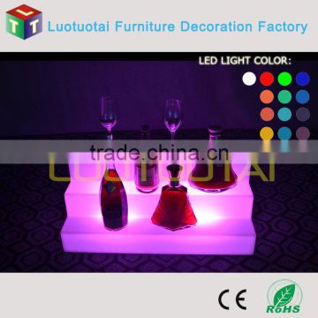 Unbroken high quality PE LED light up wine Holder/strong plastic wine display/bar furniture LTT-SF05A