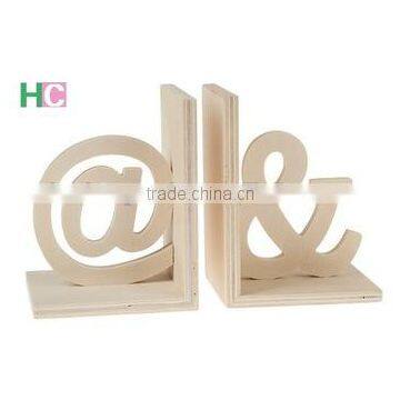 2016 hot sales new design unfinished wooden bookends made in china