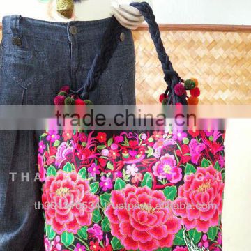 Thai Embroidered HMONG Hill Tribe Hand Bag Tote Bag