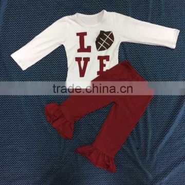 Baby Love Outfits Long Sleeve Personality Shrits Match Wine red Pants Sets QL-162