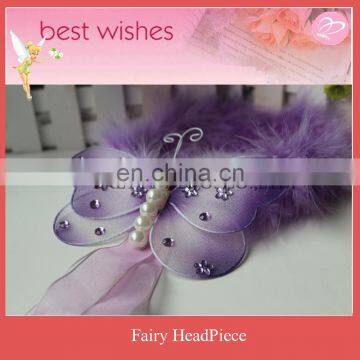 Bead artificial Butterfly decorative girls headband