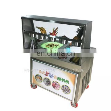 Double pans stainless steel most popular in Thailand roll fried ice cream machine