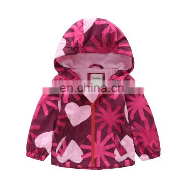 RTS Hot sell Spring and Autumn girls popular cartoon print hooded blazer
