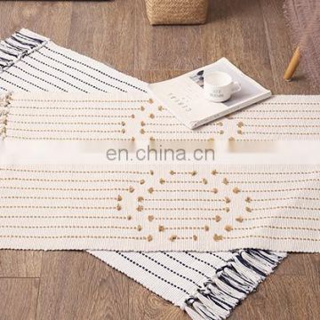 Chinese modern hand woven cotton living room floor carpet and rugs for sale