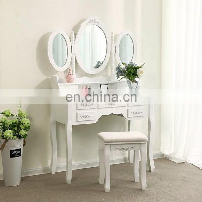 Mirrored Furniture Vanity Dressing Wooden console Table With Mirror