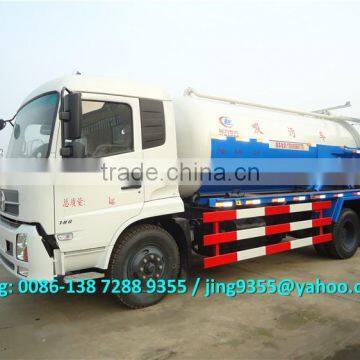 Best quality Euro IV 4x2 vacuum truck, 8-9cbm vacuum sewage tanker with vacuum pump on sale