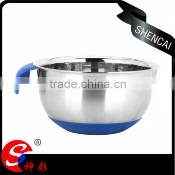 silicone bottom deep mixing salad bowl steel with silicon handle                        
                                                                                Supplier's Choice