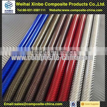 Beautiful 3k weave expoxy and oval carbon fiber tubes with colorful surface finish made in Weihai Xinbo