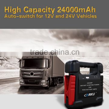 24000mAh Gasoline & Diesel Car jumping tools 12V/24V Jump Starter for car and motorcycle