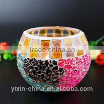 ball container beautiful mosaic cracked glass candle holder