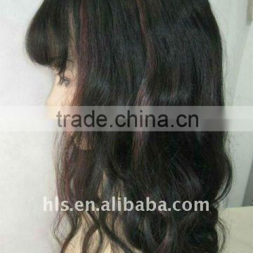 lace wig with hair bang,100% human hair,spring style, India remy/virgin hair,high quality