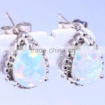 925 Sterling Silver Pear Shape Opal Fantasy Earring Wholesale
