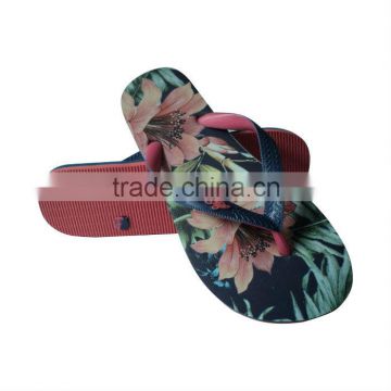 2013 new well sale cheap men's flip flops with printing pattern insole and double color upper (HG13014-1