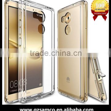 Samco Crystal Clear PC Back TPU Bumper Drop Protective/Shock Absorption Technology Attached Dust Cap For Huawei Mate 8