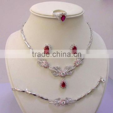 Ruby Flash Rhodium-Plated Jewelry Set