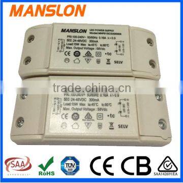 Supplies constant current 15w led lights driver 300ma with TUV