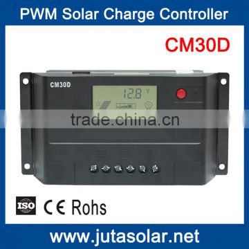 JUTA 30A Solar Charge Controller 12V 24V Auto PWM Charging with USB and LCD Display