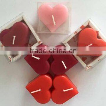 colored heart shaped candle