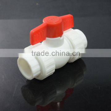 plumbing system cheap doubled plastic ball valve cold and hot re-hot temperture