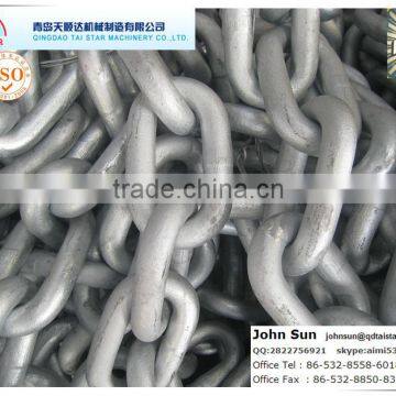 High quality U3 hot dip galvanized studless link anchor chain for marine