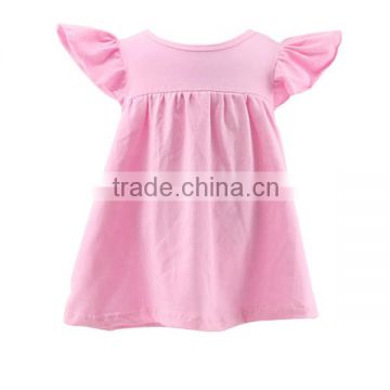 2016 Hot sale summer new design china baby dress pink lovely baby dress cotton knit toddler beautiful dress.