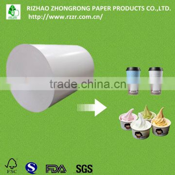 Hot sale single/double side pe coated cup paper